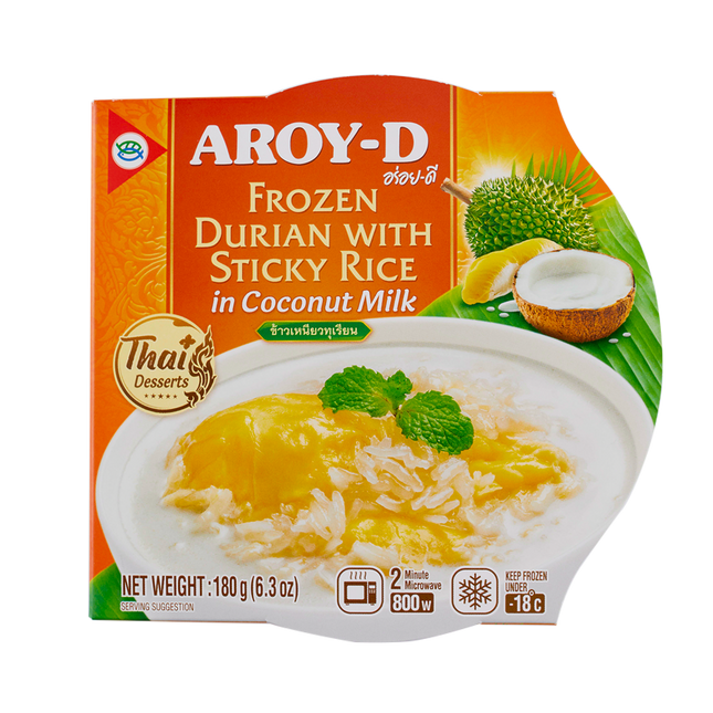 AROY-D Durian with Sticky Rice in Coconut Milk 180g (Case 12)