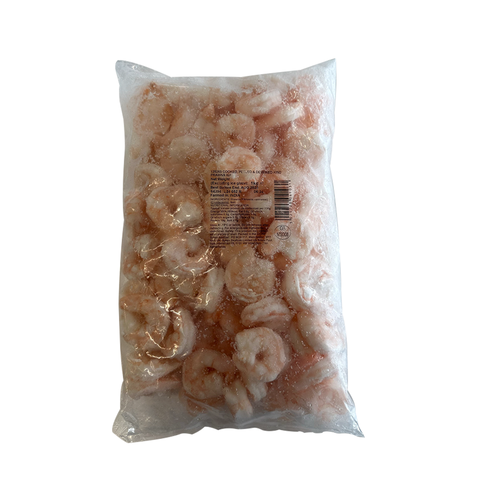 ARCTIC ROYAL Cooked & Peeled King Prawns 31/40 900g NET (Case 10)