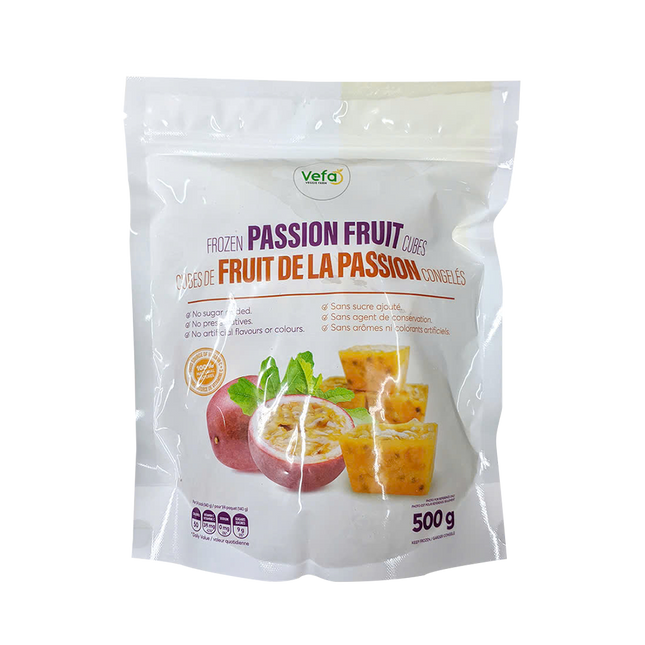 VEFA Frozen Passion Fruit Cubes 500g (Case 20)