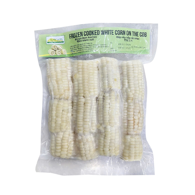 Kim Son Frozen Cooked White Corn On The Cob 1kg (Case 10)