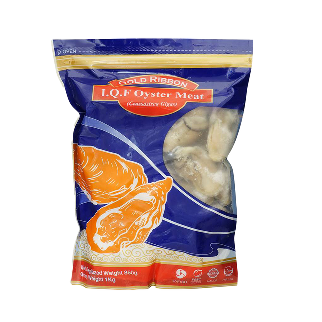 GOLD RIBBON IQF Korean Oyster Meat 30-45 1kg (850gnet) (Frozen) (Case 10)