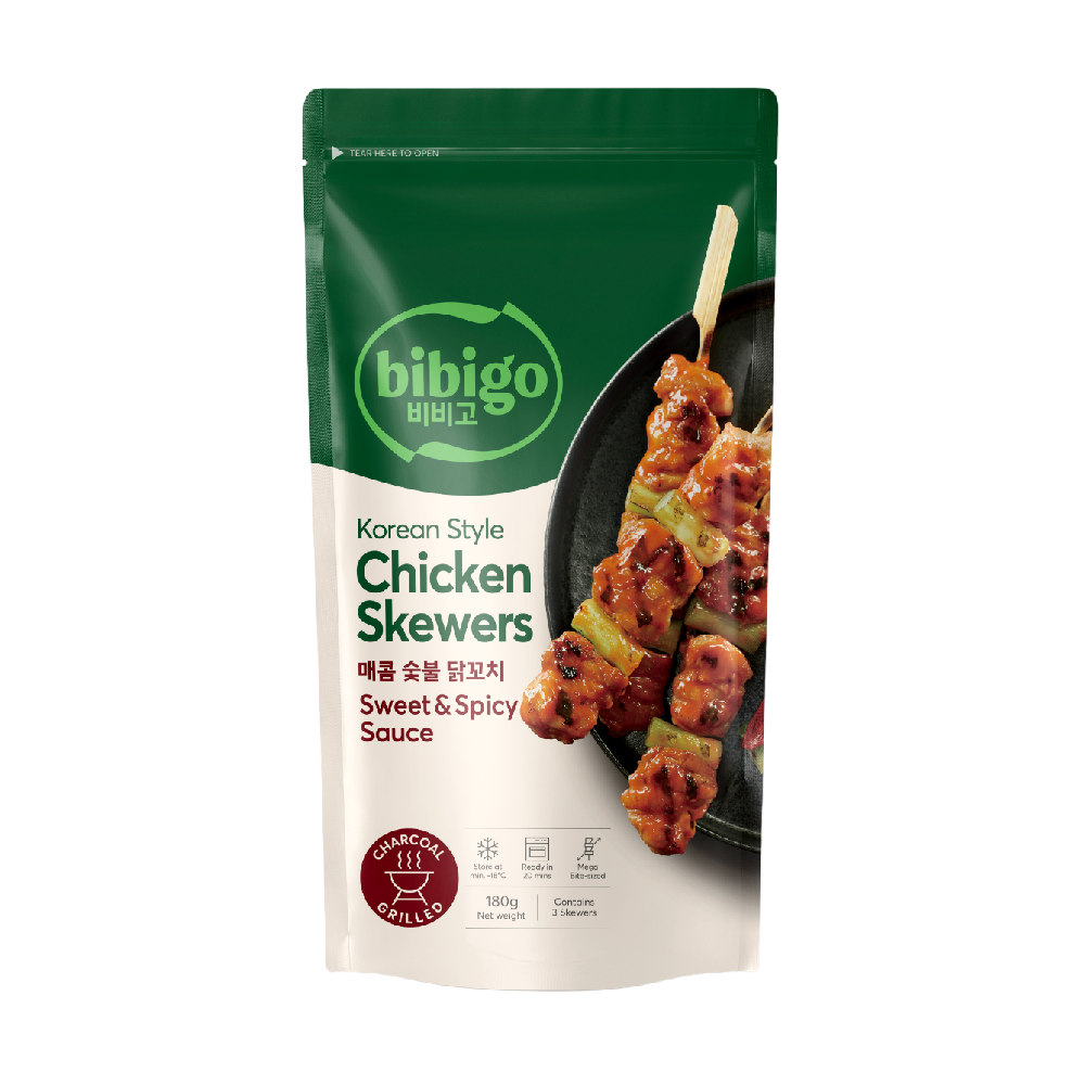 CJ BIBIGO Korean Style Chicken Skewers Sweet & Spicy 180g (Frozen) (Case 10)