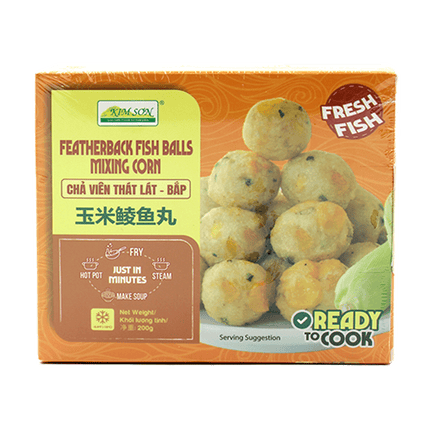 Kim Son Featherback Fish Balls – Mixing Corn 200G (Case 24)