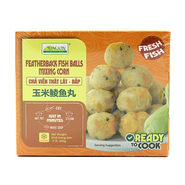 Kim Son Featherback Fish Balls – Mixing Corn 200G (Case 24)