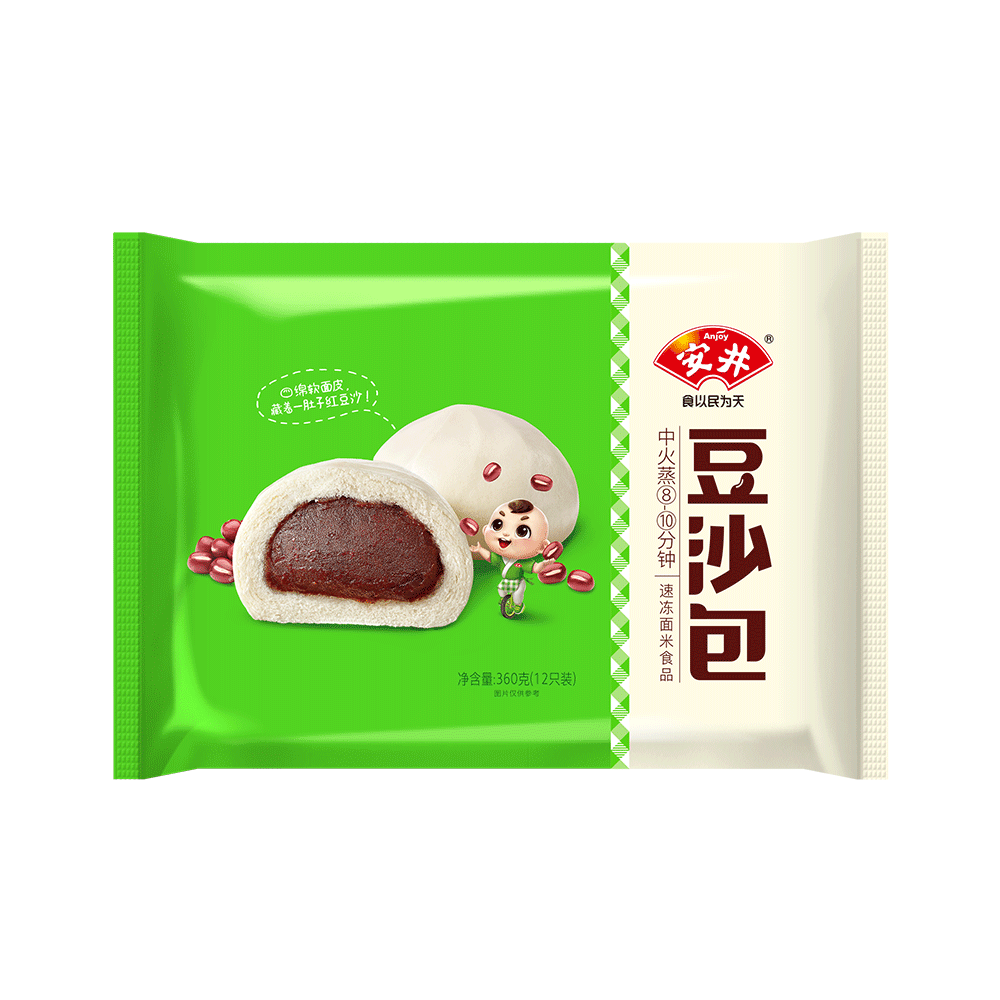 ANJOY Red Bean Bun 360g (Case 12)