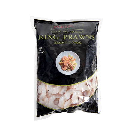 LUCKY RED IQF Raw P&D King Prawns 31/40 900g NET (Case 6)