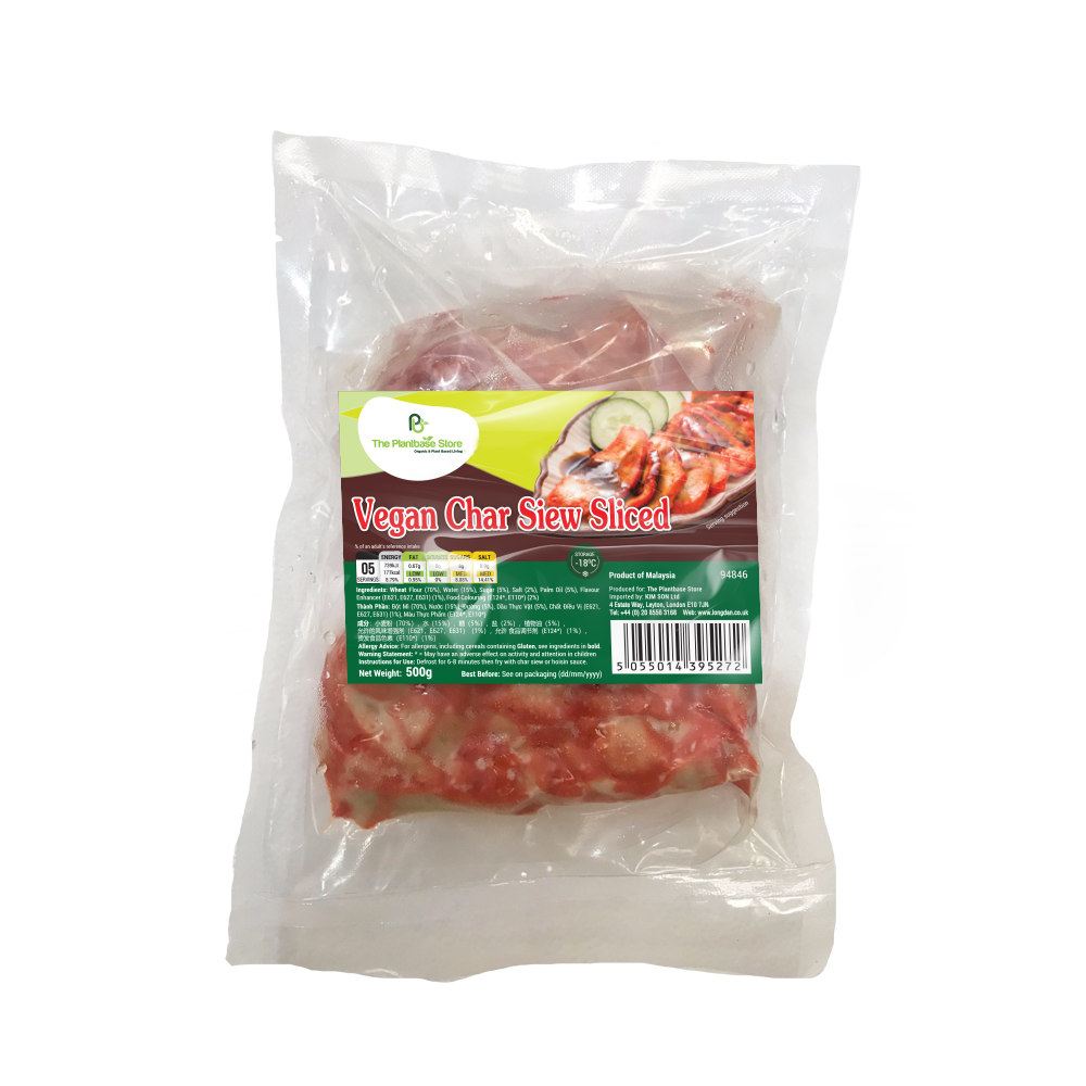 The Plantbase Store Vegan Char Siew Sliced 500G (Frozen) (Case 10)