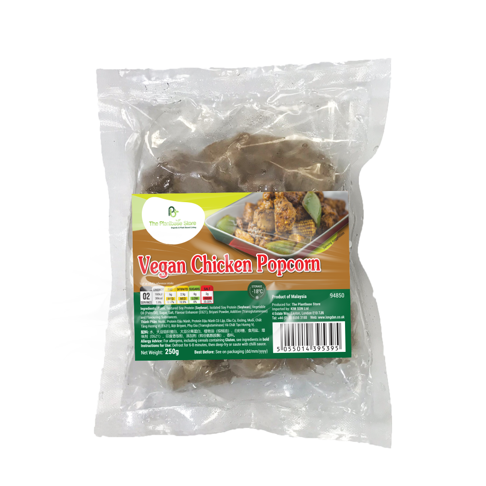 The Plantbase Store Vegan Chicken Popcorn 250g (Case 20)