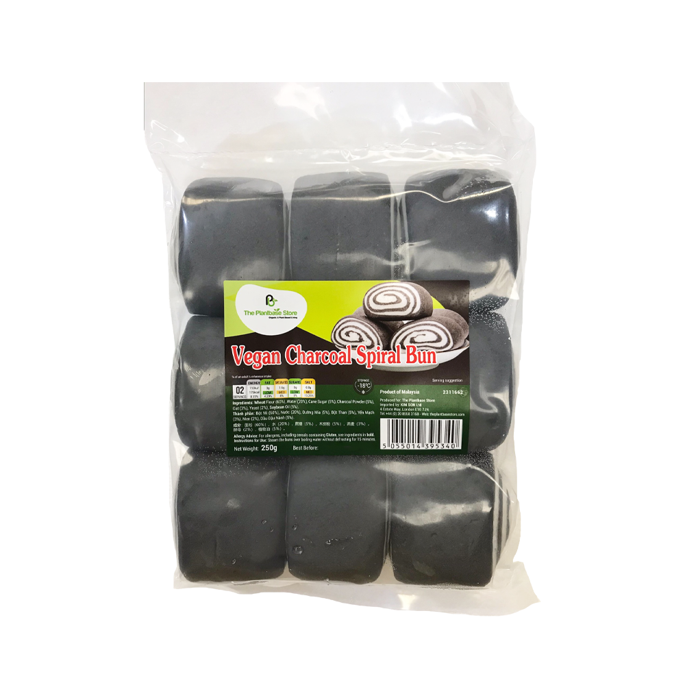 The Plantbase Store Vegan Charcoa Spiral Bun 250G (Frozen) - Longdan Official Online Store