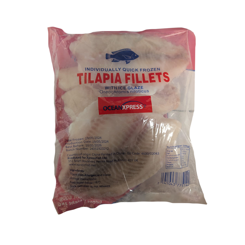 OCEAN XPRESS Tilapia IQF Fillets 1kg (Case 5)