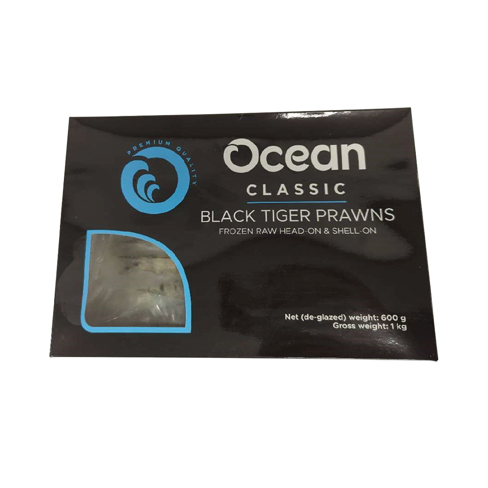 OCEAN CLASSIC Black Tiger HOSO 16/20 600g net (1kg Gr) (Case 10)