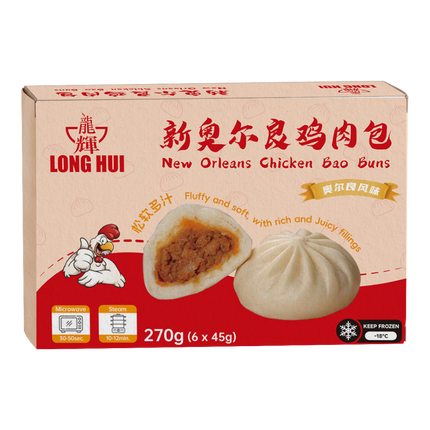 LONG HUI New Orleans Chicken Bao Buns 270g (Frozen) (Case 16)