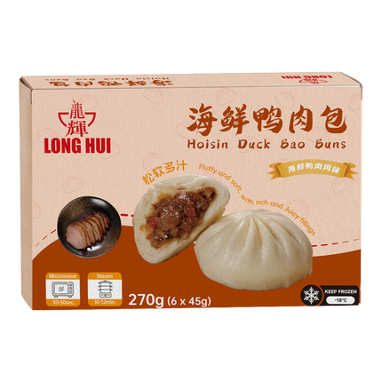 LONG HUI Hoisin Duck Bao Buns 270g (Frozen) (Case 16)