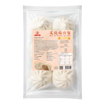 LONG HUI Char Siu Chicken Bao Buns 510g (Frozen) (Case 12)
