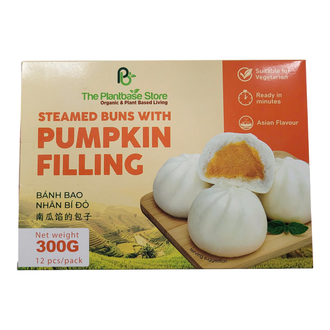 THE PLANTBASE STORE Steamed Buns With Pumpkin Filling (4pcs) 300g (Case 12)