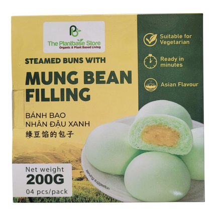 THE PLANTBASE STORE Steamed Buns With Mung Bean Filling (4pcs) 200g (Case 20)