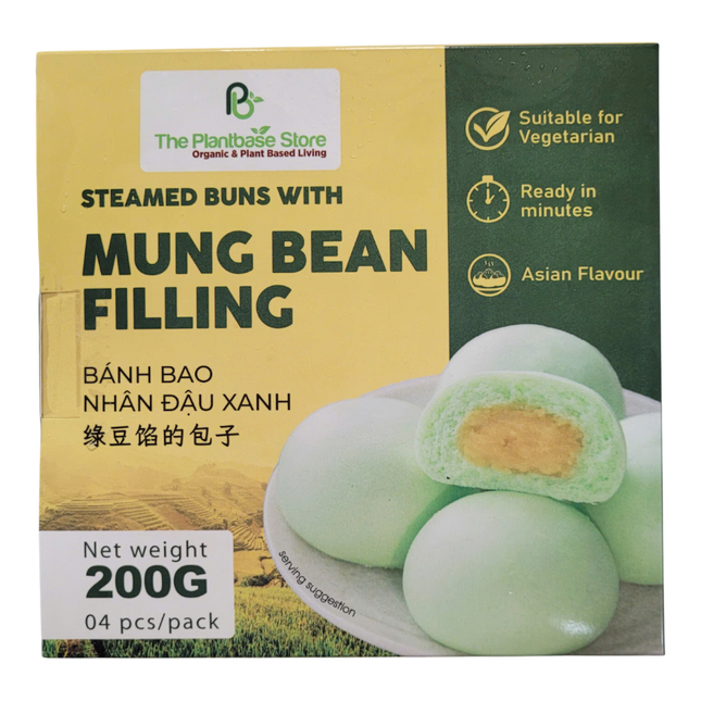 THE PLANTBASE STORE Steamed Buns With Mung Bean Filling (4pcs) 200g (Case 20)