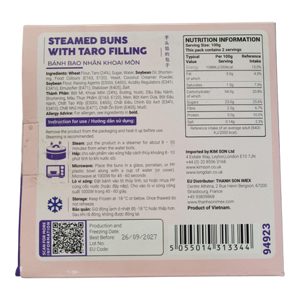 THE PLANTBASE STORE Steamed Buns With Taro Filling (4pcs) 200g (Case 20)