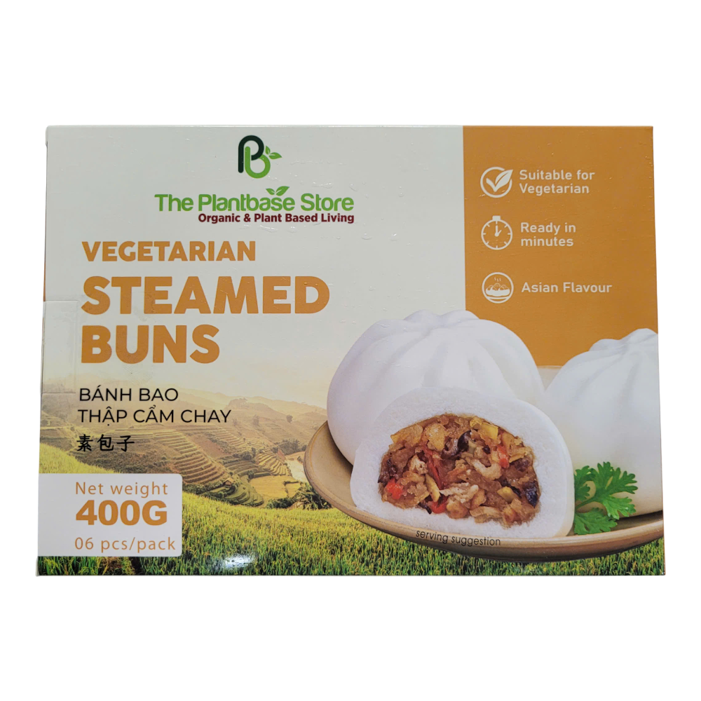 THE PLANTBASE STORE Vegetarian Steamed Buns (6pcs) 400g (Case 12)