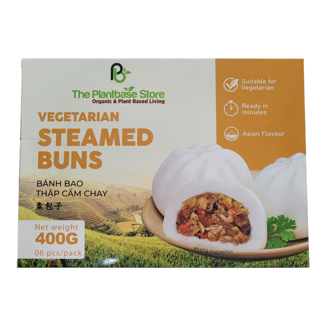 THE PLANTBASE STORE Vegetarian Steamed Buns (6pcs) 400g (Case 12)
