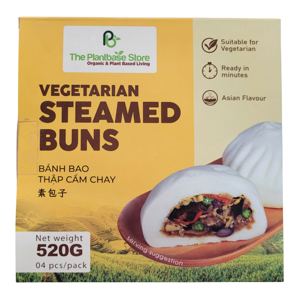 THE PLANTBASE STORE Vegetarian Steamed Buns (4pcs) 520g (Case 12)