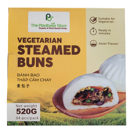 THE PLANTBASE STORE Vegetarian Steamed Buns (4pcs) 520g (Case 12)