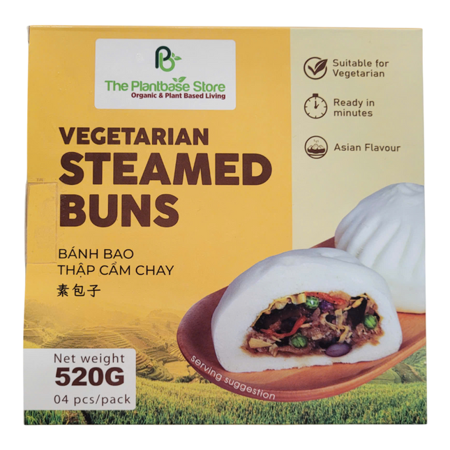 THE PLANTBASE STORE Vegetarian Steamed Buns (4pcs) 520g (Case 12)