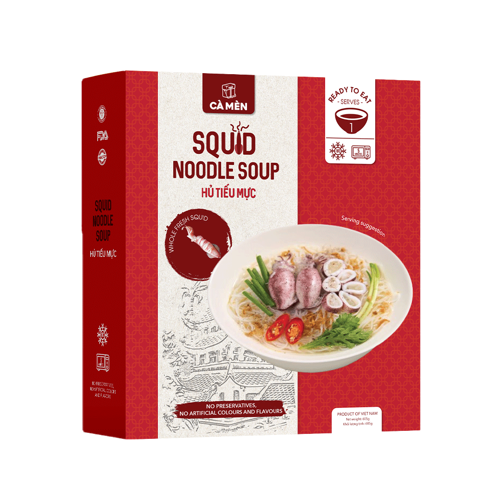 CA MEN Squid Noodle Soup 605G (Case 20)