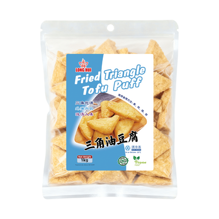 LONGHUI Fried Triangle Tofu Puff  1kg (Case 10)