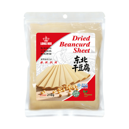 LONGHUI Dried Beancurd Sheet (Square) 210g (Case 40)