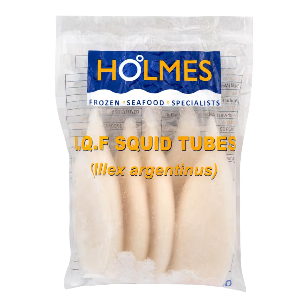 HOLMES IQF Squid Tubes U5 (600g net) 1kg (Case 10)
