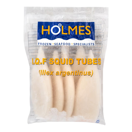HOLMES IQF Squid Tubes U5 (600g net) 1kg (Case 10)