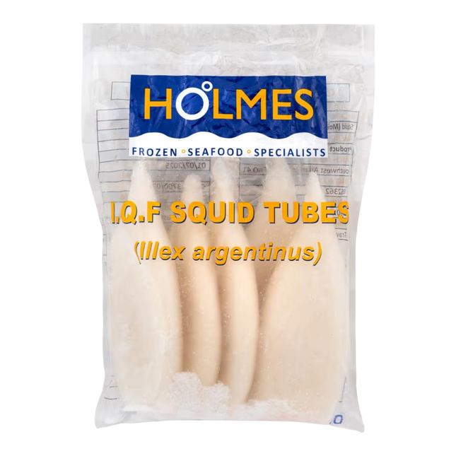 HOLMES IQF Squid Tubes U5 (600g net) 1kg (Case 10)