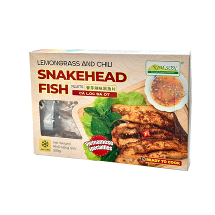 KIM SON Lemongrass And Chili Snakehead Fish Fillets 500G (Frozen) (Case 12)
