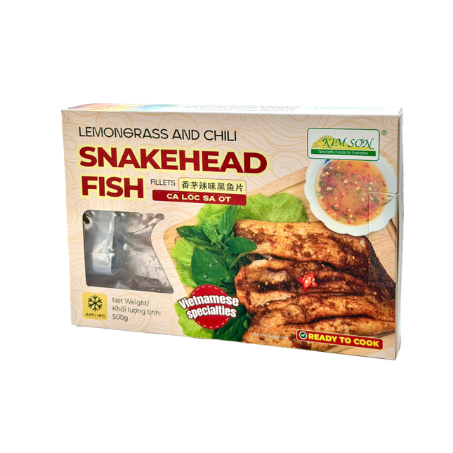 KIM SON Lemongrass And Chili Snakehead Fish Fillets 500G (Frozen) (Case 12)