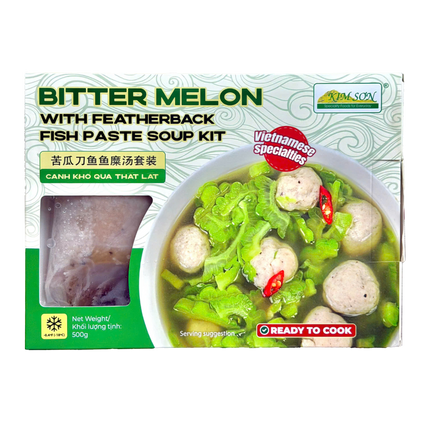 KIM SON Bitter Melon With Featherback Fish Paste Soup Kit 500G (Frozen) (Case 12)