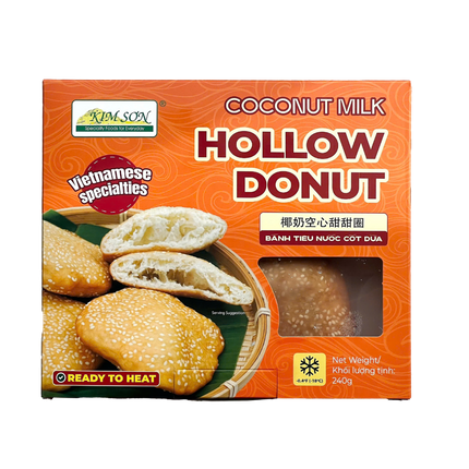 KIM SON Coconut Milk Hollow Donut 4pcs 240G (Frozen) (Case 24)