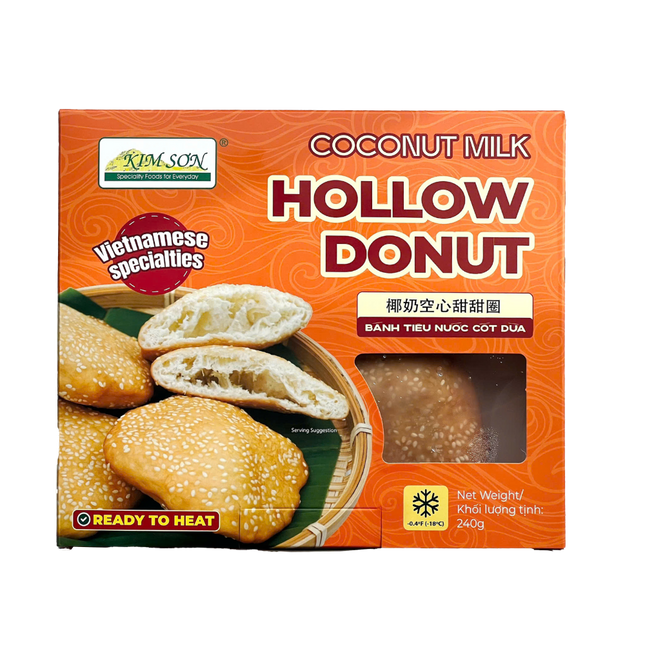 KIM SON Coconut Milk Hollow Donut 4pcs 240G (Frozen) (Case 24)