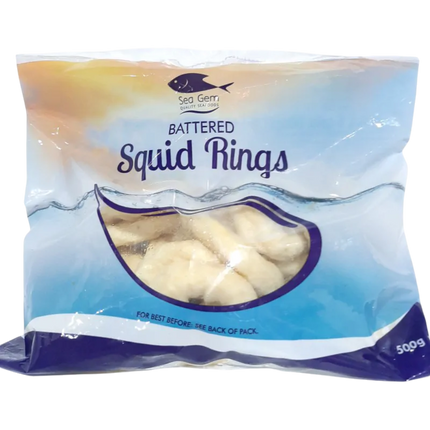 SEAGEM Battered Squid Rings 500g (Frozen) (Case 16)