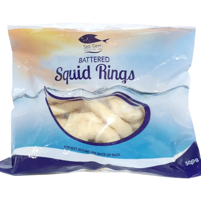SEAGEM Battered Squid Rings 500g (Frozen) (Case 16)