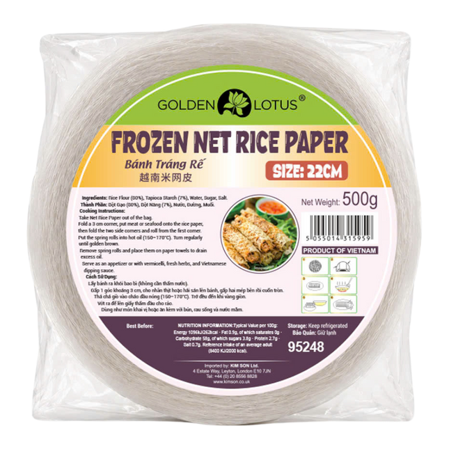 GOLDEN LOTUS Net Rice Paper 22cm 500g (Frozen) (Case 20)