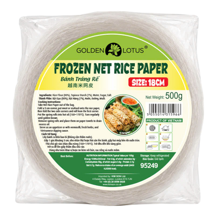 GOLDEN LOTUS Net Rice Paper 18cm 500g (Frozen) (Case 20)