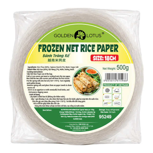 GOLDEN LOTUS Net Rice Paper 18cm 500g (Frozen) (Case 20)