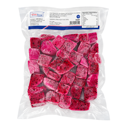 WHITE RIVER Frozen Red Dragon Fruit In Cubes 500g (Case 20)