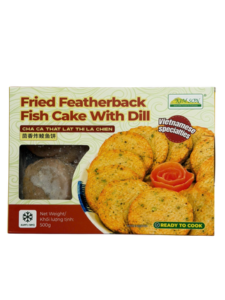 KIMSON Fried Featherback Fish Cake With Dill 500G (Frozen) (Case 20)
