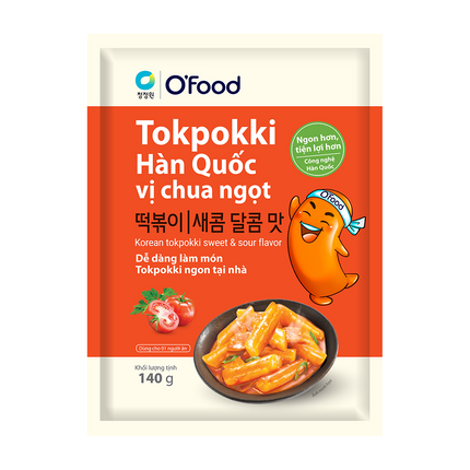 O'Food Korean Tokpokki Sweet & Sour Flavor 140g - Longdan Official Online Store