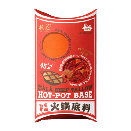 DEZHUANG Mala Beef Tallow Hot Pot Base 200G - Longdan Online Supermarket