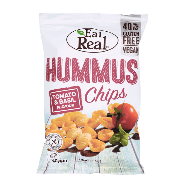 EAT REAL Hummus Tomato & Basil Chips 135g - Longdan Online Supermarket