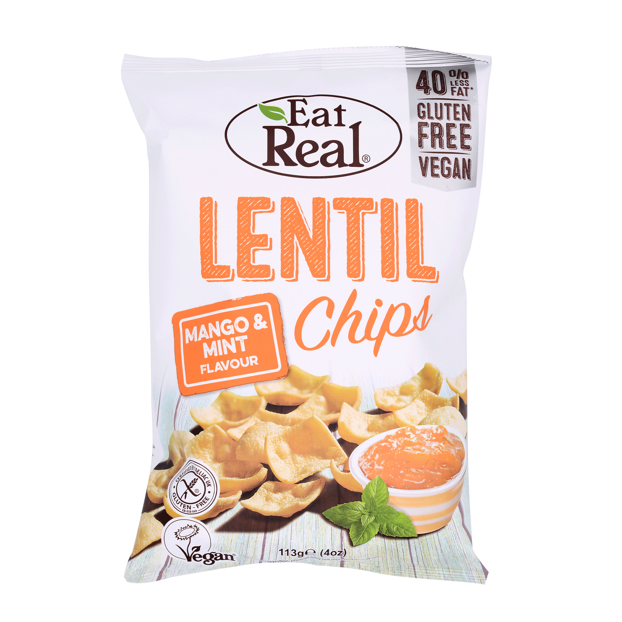 EAT REAL Lentil Chips Mango & Mint 113g - Longdan Online Supermarket