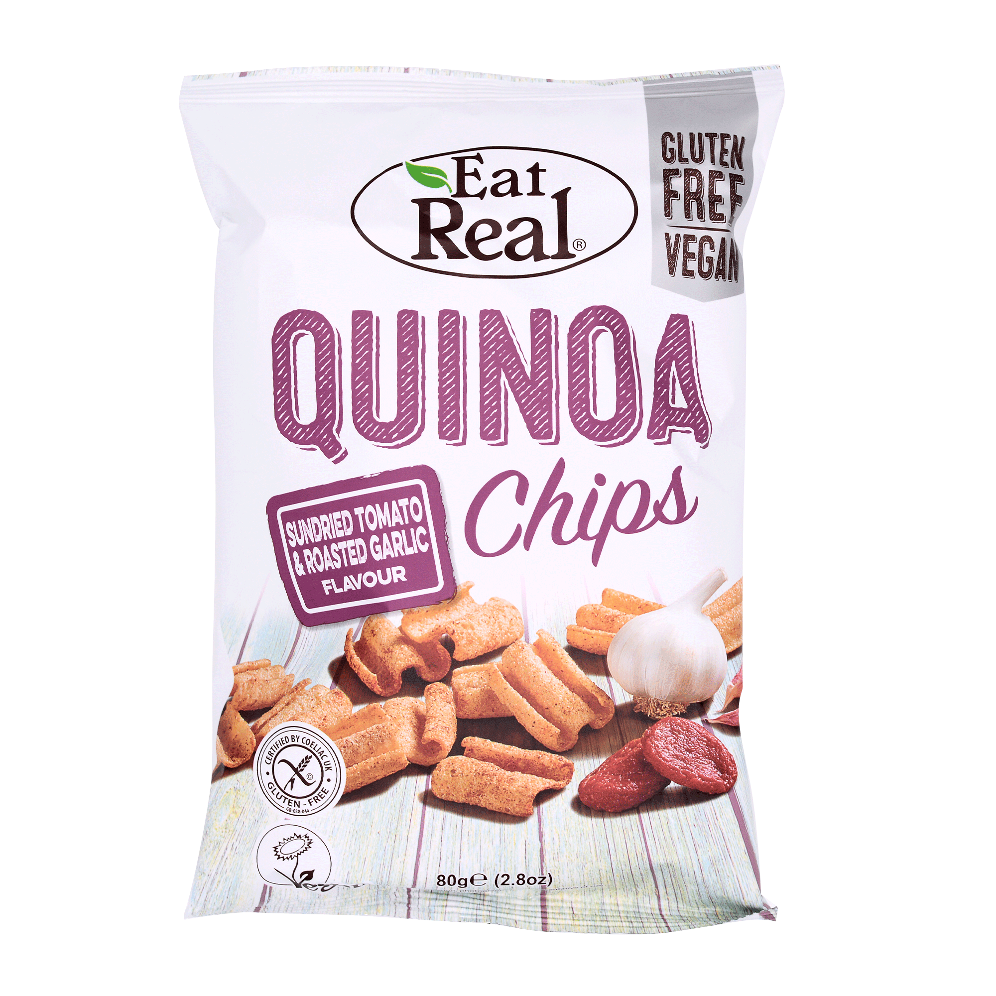 EAT REAL Quinoa Chips Tomato & Garlic 80g - Longdan Online Supermarket